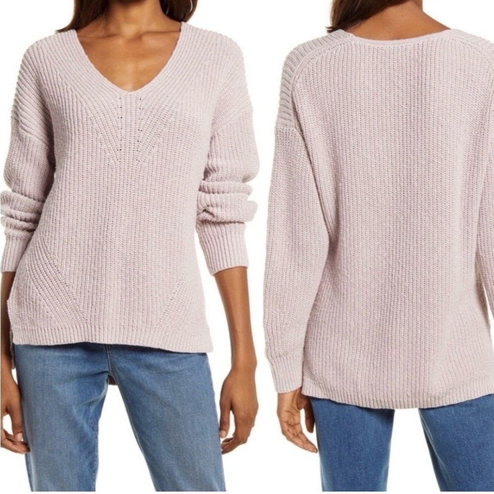 Madewell Ridgeton Pink Lilac 100% Cotton Sweater Size Large, Fits Like Medium